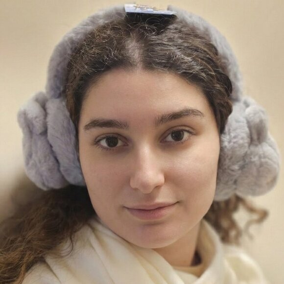 Plush Bunny Winter Ear Warmers, Grey - Picture 2 of 5